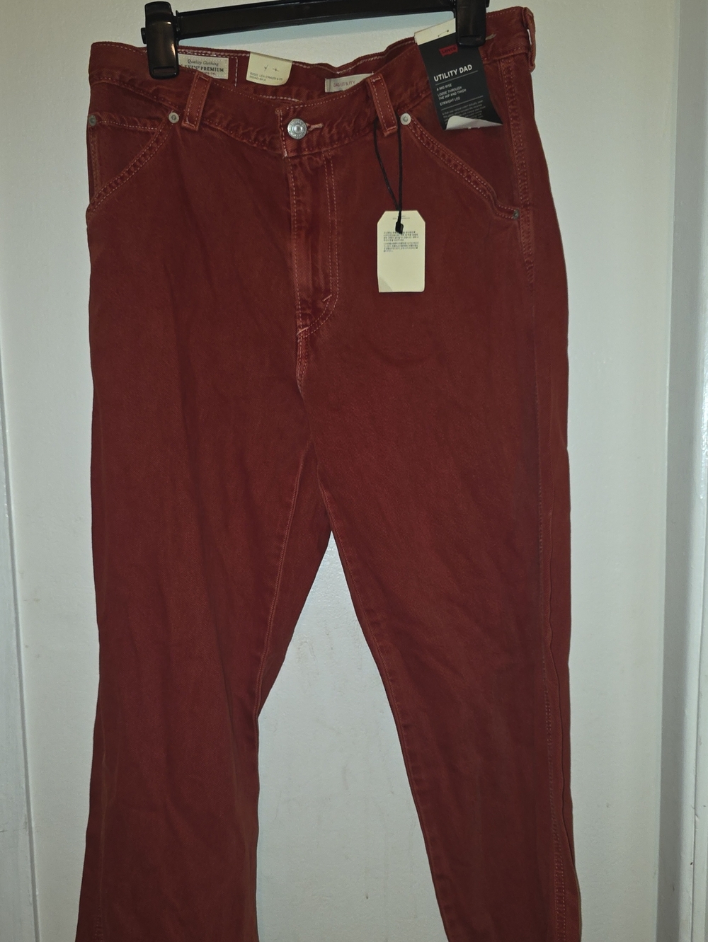 Utility Dad Chinos in Rust Red - Casual Men's Pants